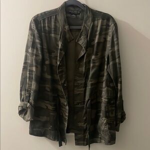 Sanctuary Green and Brown Military Field Jacket Relaxed Fit